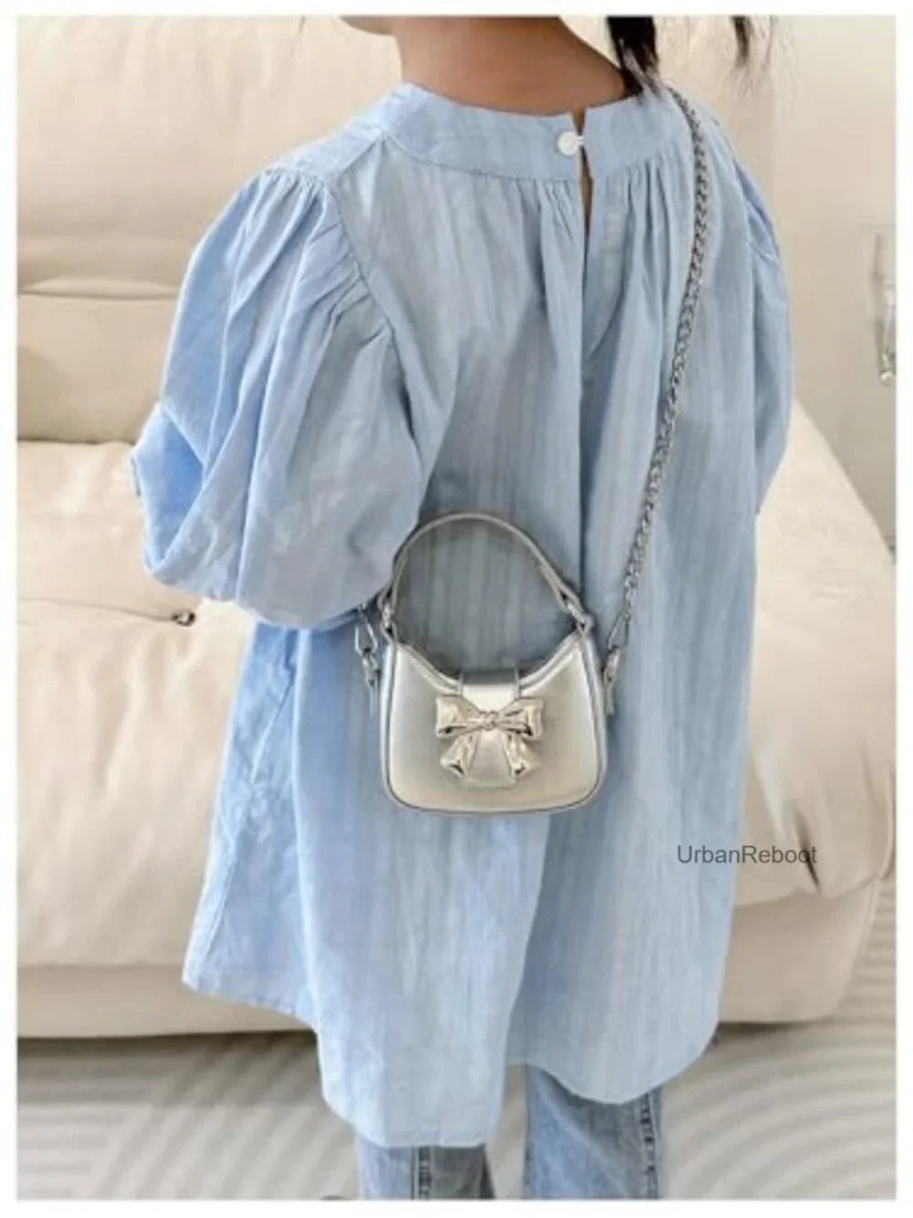 Girls Mini Crossbody Purse PU Leather Bowknot Shoulder Bag Wristlet
